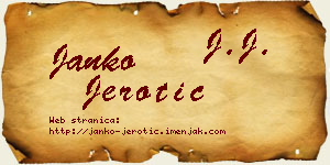 Janko Jerotić vizit kartica